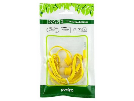 Наушники вкладыши PERFEO PF-BAS BASE (ЖЕЛТЫЕ)